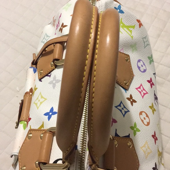 Louis Vuitton multicolor white Speedy 30 bag - Picture 4 of 7